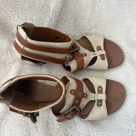 Ash Miami Canvas and Leather Gladiator Cargo Sandals - Picture 2 of 11